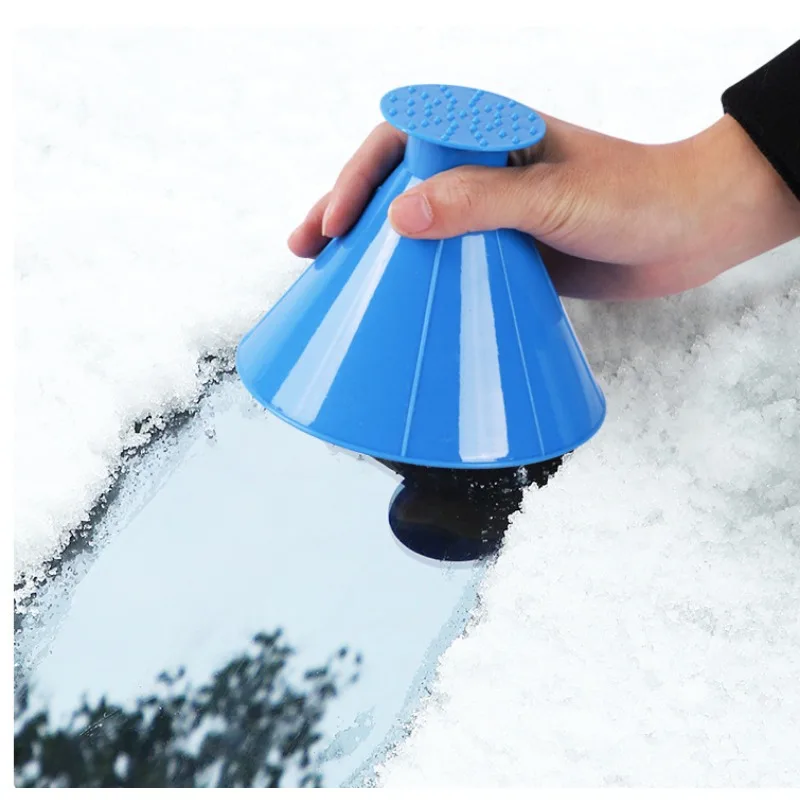 2pcs 360 °  Car Snow Remover Windshield Defrosting Scraping Board Not Damaging Cone Shaped Grip Snow\'S Shoveling In Winter Parts