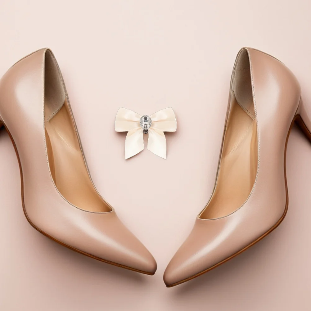 

4pcs Bow Clips For Wedding Shoes Detachable Alloy Buckles Claw Clip Bow Decorative Accessories Lightweight Comfortable Bridal