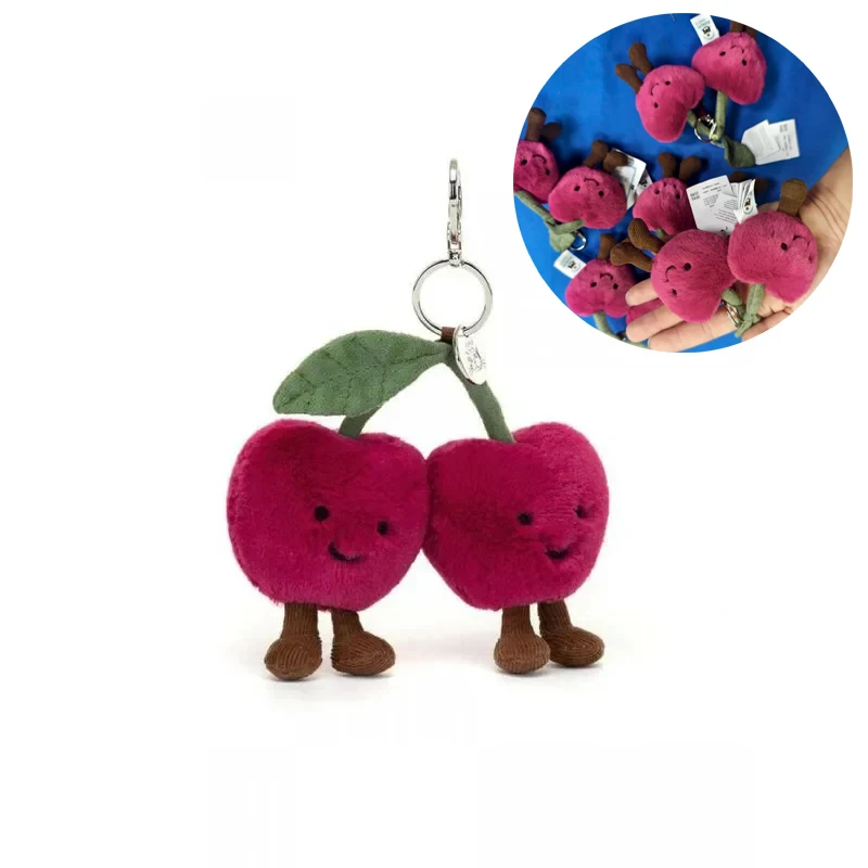 Venta caliente Jelly Fun cereza llavero colgante accesorios muñeca colgante para niñas y mujeres regalos de Festival regalos de cumpleaños