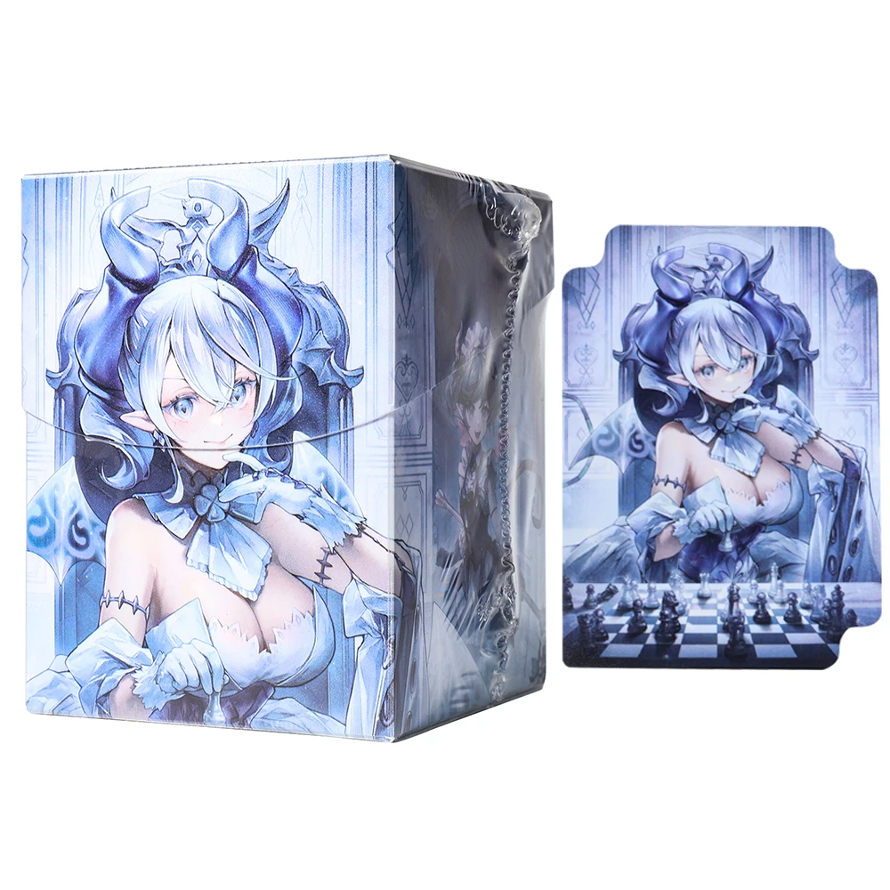 100+ BASIC LANDS Plastic Trading Card Box Holds Double-Sleeved Cards TCG/CCG Storage Card Deck Case for MTG/YGO With Two Divider