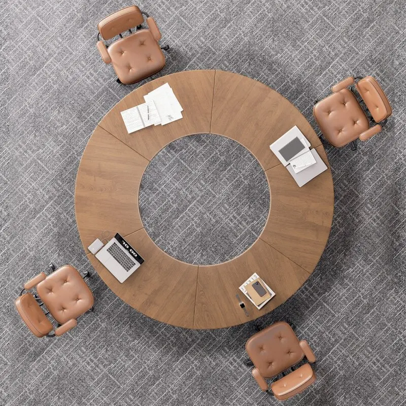 Free splicing large round table, folding mobile negotiation training