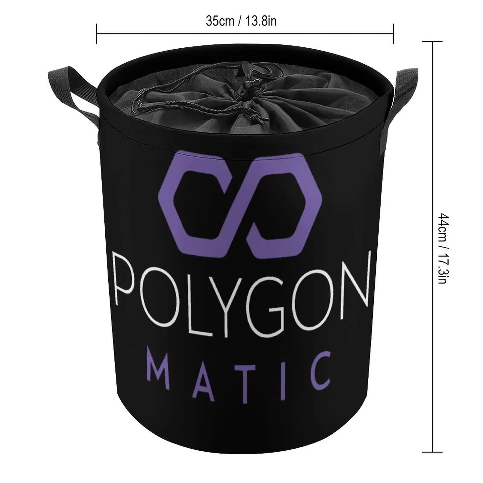 Storage Tank Polygon MATIC Logo Design Crypto Stocks Investor Laundry Basket Dust Proof Convenient Outdoor Storage Cute Storage