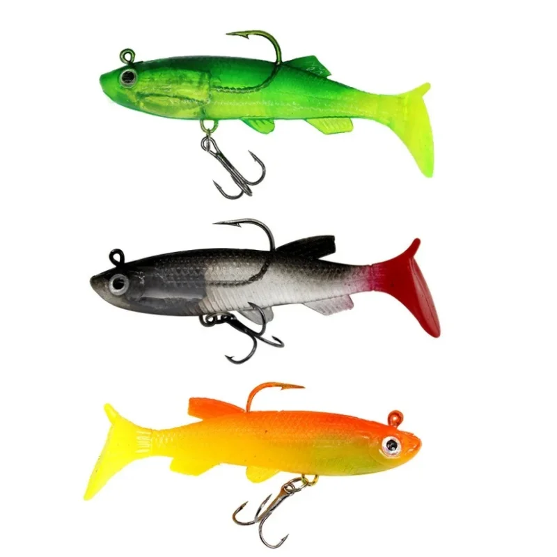 

5Pcs Soft Fishing Lure Wobbler Swimbait Silicone Isca Soft Artificial Bait Carp Fishing Soft Lead Jig Fish Pesca 13g 8.5cm