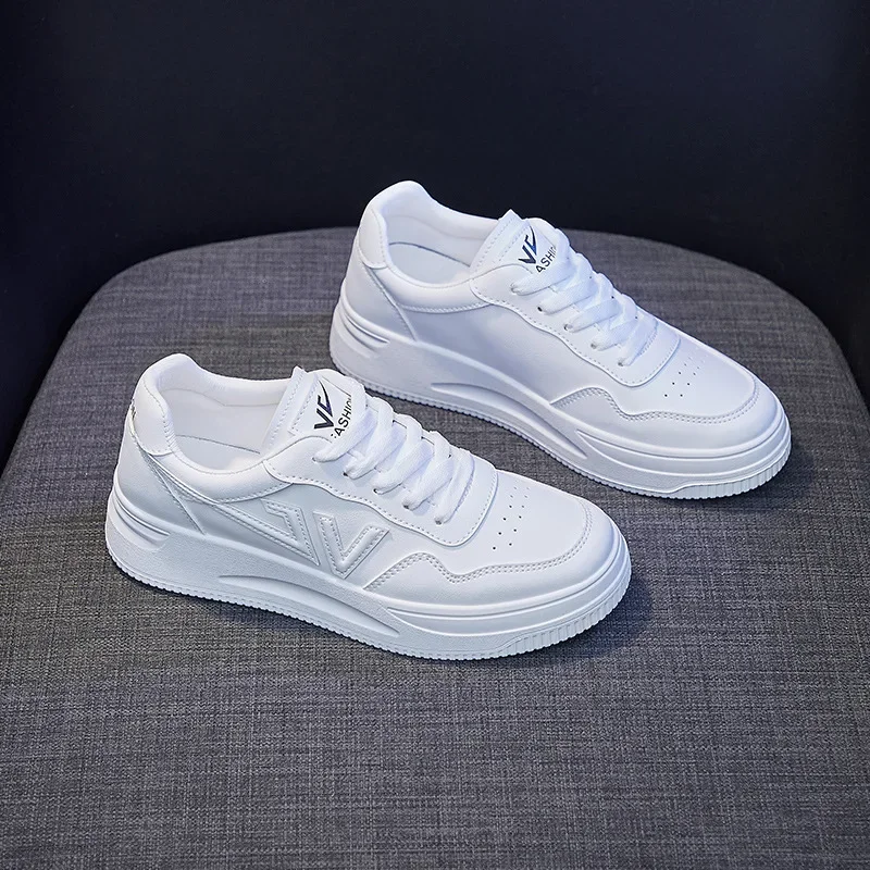 Platform Shoes Woman Fashion Sneaker Breathable White Women Shoes Low Cut Lace-up Women's Vulcanize Shoes Platform Sneakers