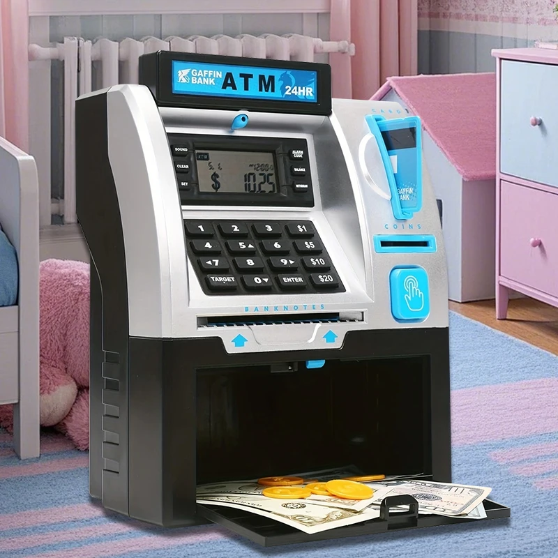 Large Electronic Piggy Bank For Boys Girls, ATM Cash Coin Bank With Password, Money Safe Box For Bills And Coins (Black) Hallowe