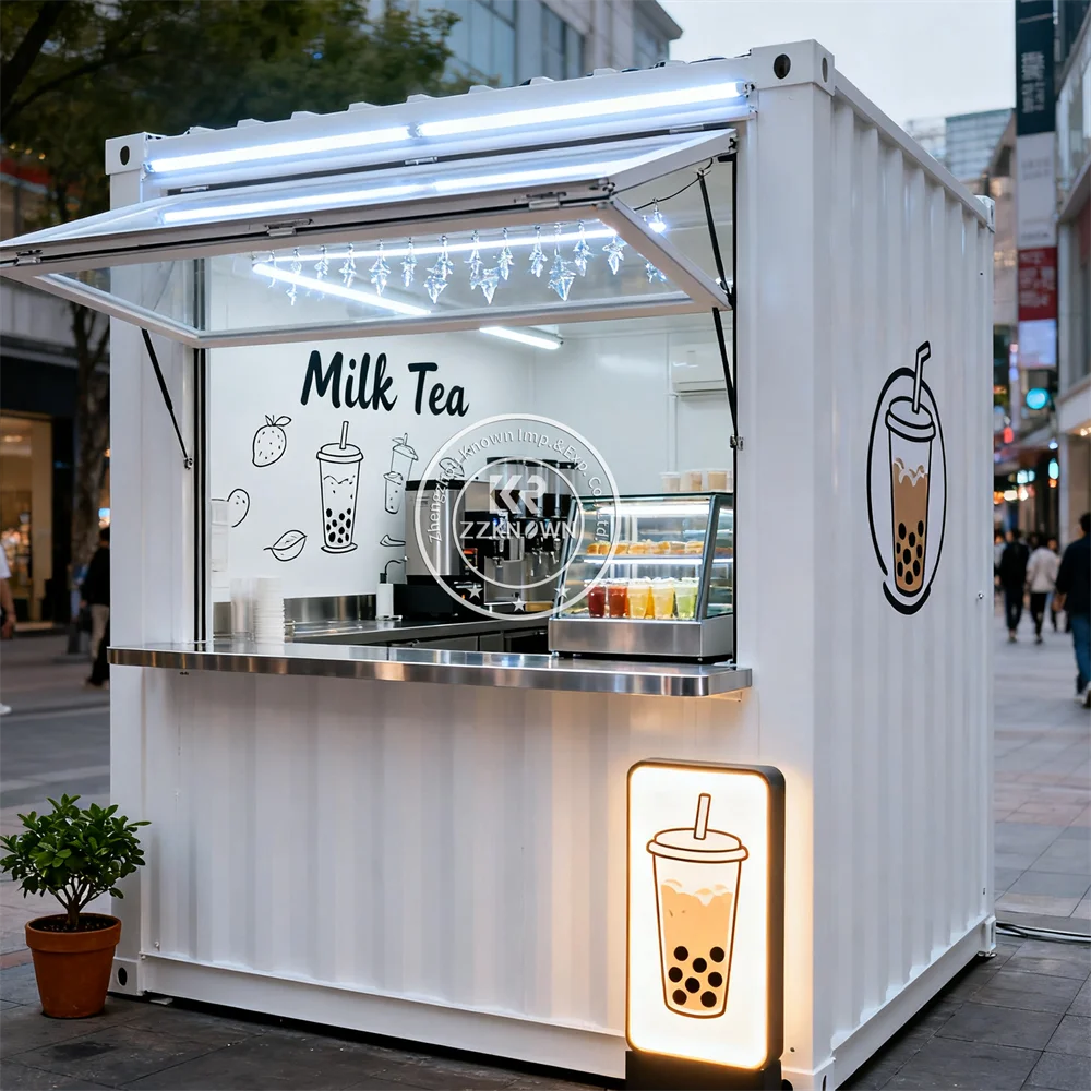 Prefabricated Mobile Container Restaurant Coffee Shop Snack Bar Customizable Modular Container Kitchen Food Kiosk For Sale