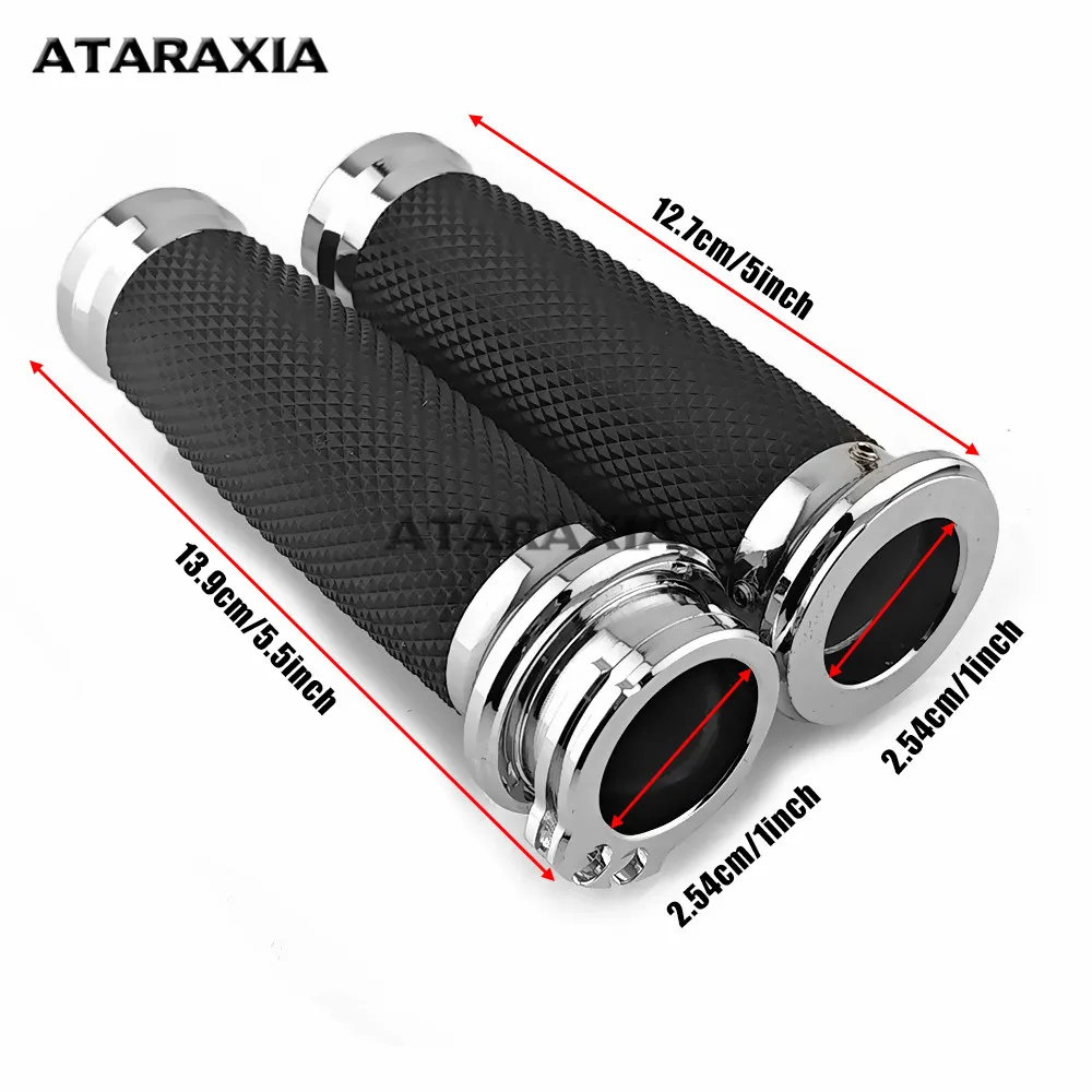 オートバイ 1.25 ''ユニバーサルラバーハンドグリップハンドルバーグリップハーレースポーツスター XL883 1200 アイアンツーリングダイナソフテイル用