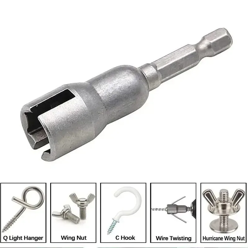 For 65mm Natural Slotted Butterfly Hole Socket Wrench Hexagonal Handle Electric Screwdriver Wing Nut Socket Tool