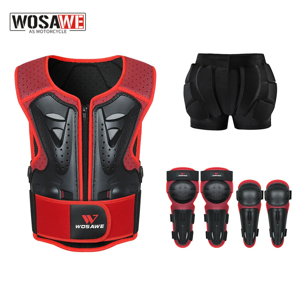 

WOSAWE Children's Professional Back Protection Vests Motocross Ski Skating Back Support Kids Motorcycle Protective Gear