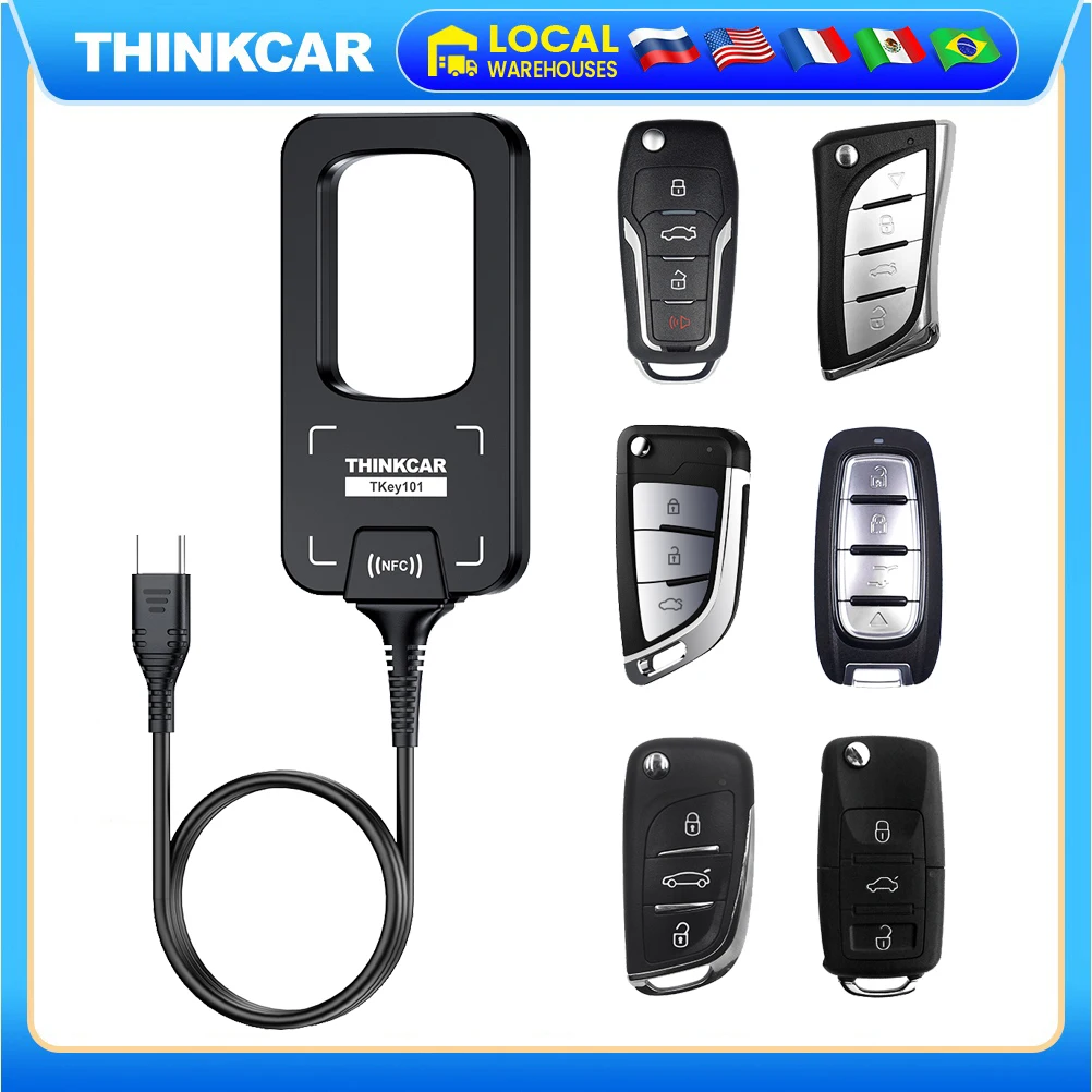 THINKCAR TKEY 101 Schlüsselprogrammierwerkzeuge Schlüsselchip-Lesegerät Fernbedienungs-Kopplungsgerät Schlüsselprogrammierer Mit 6 Schlüsseln Für Thinkcar 689BT