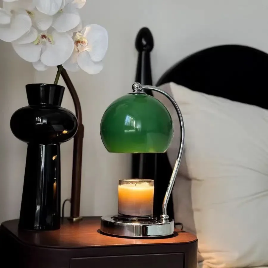 Fireless aromatherapy wax melting lamp, French ornament bedside atmosphere candle aromatherapy night light