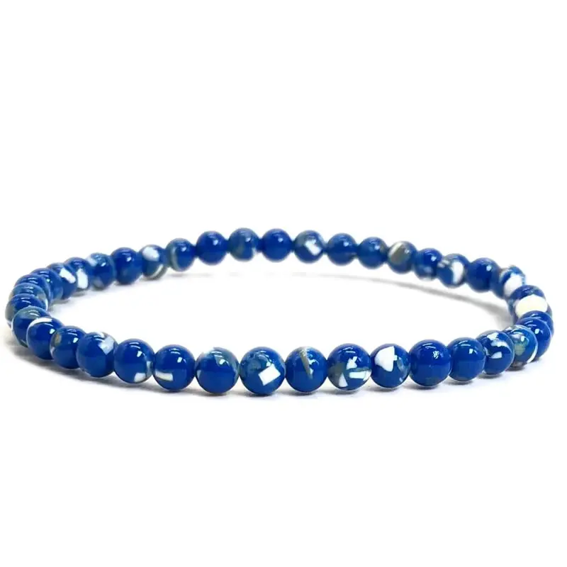 4 mm Chakra-Perlen, Energie-Armband, natürlicher runder türkisfarbener Malachit-Stein, Stretch-Armreif für Damen und Herren, handgefertigter Yoga-Schmuck – Detail 7