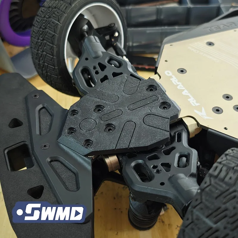 RLAARLO 1/7 Mitsubishi EVO Rally Slevo-07 Chassis Skid Plate, TPU Flexible Underbody Armor Guard No-Drill Protection Parts