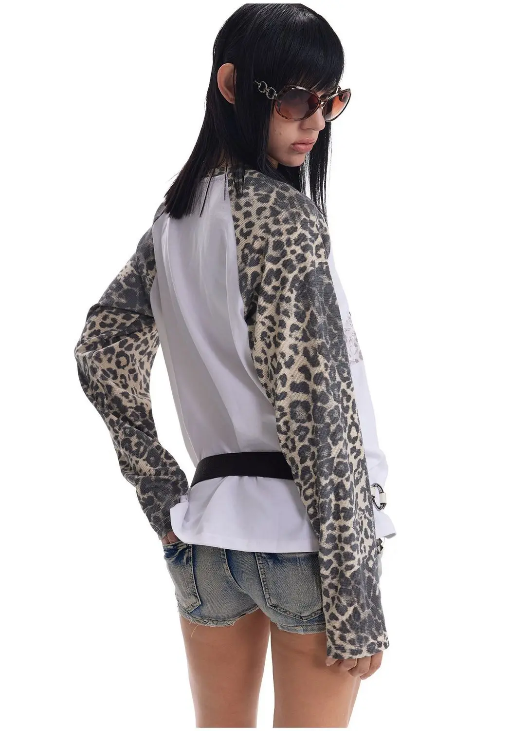 Aesthetic Subculture Kaomoji Print Long Sleeve T-shirt, Cute Matching Best Friend Tops, Otaku Visual Style Unisex Base Layer Tee