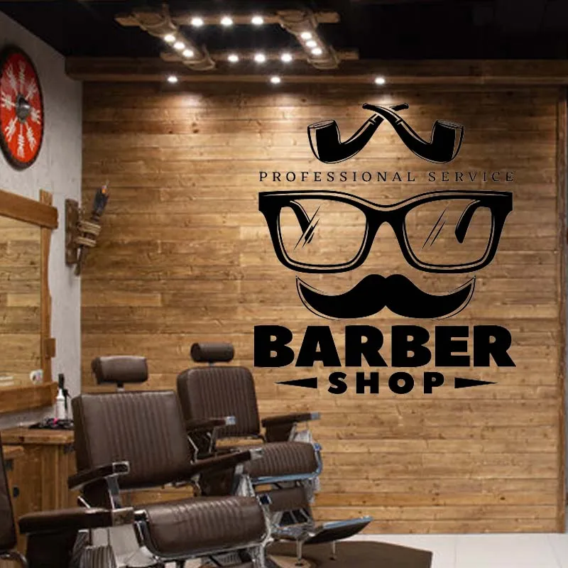 Barber Decals Haircut Stickers Barber Pole Designs Shave Labels Barber Tools Prints Grooming Stickers Men's Salon Decals Beard