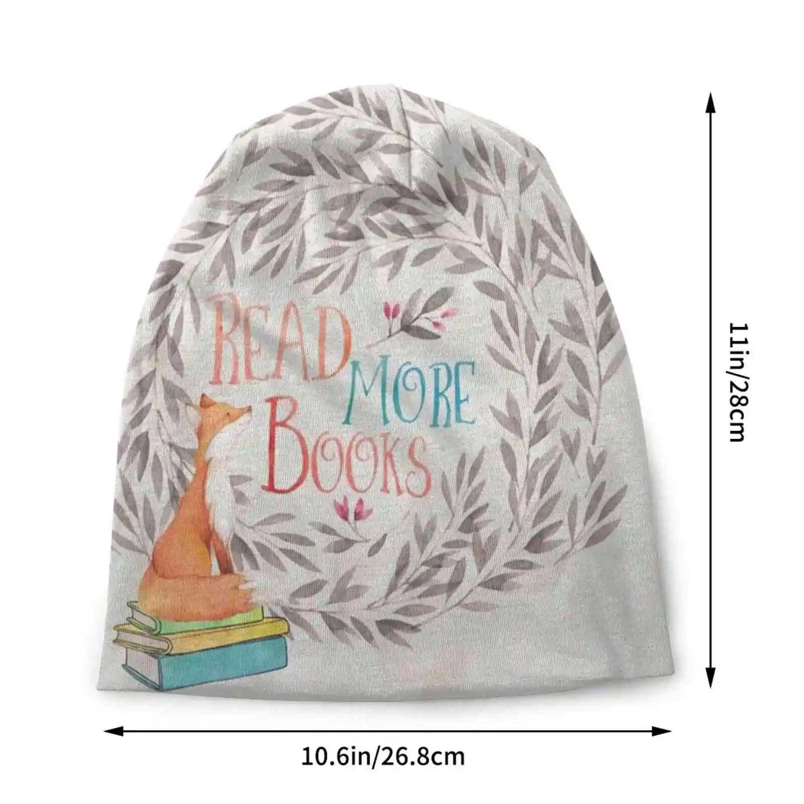 Read More Books-Fox Knitted Hat Warm Beanie Outdoor Caps Reading Fox Animal Books Bookish Bookworm Booknerd Reader Literary