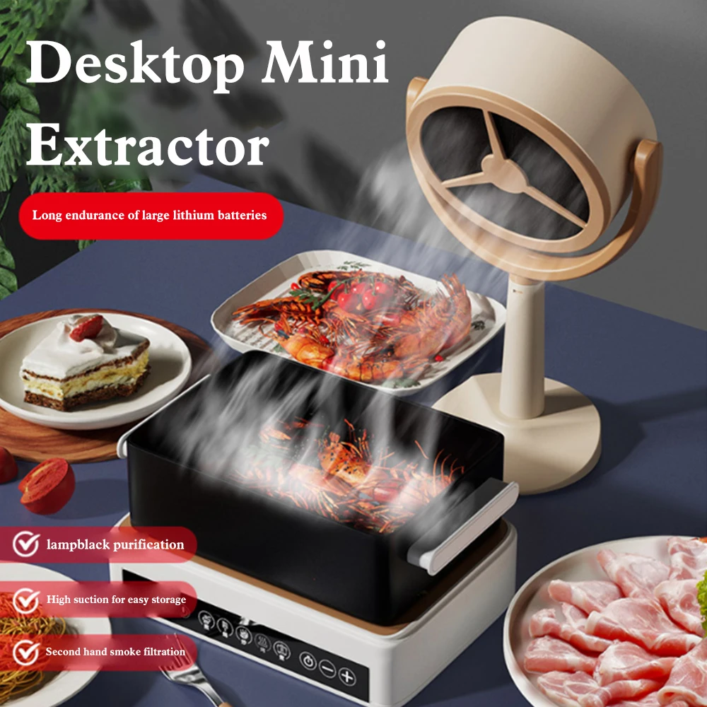 

New Portable Exhaust Fan Small Kitchen Hood Extractor Barbecue USB Supply Desktop Range Hoods Mini Suction Cooker Hood