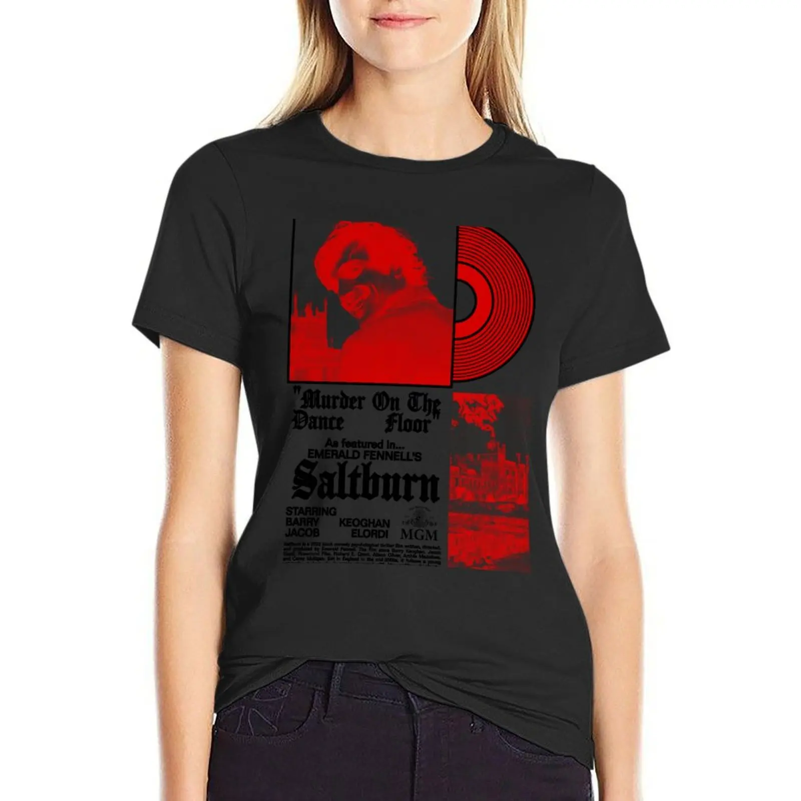 

SALTBURN: Murder On The Dance Floor T-Shirt Short sleeve tee summer clothes female black t shirts for Women