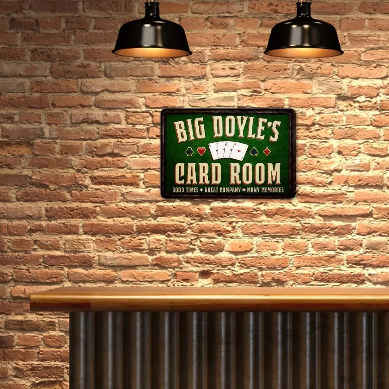 Personalized Metal Card Room Sign Poker Casino Game Room Decor Waterproof - view 4