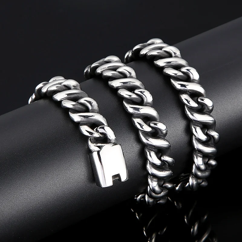KALEN Gothic Hip Hop Stainless Steel  Necklace For Men Vintage Thick Curb Link Choker Fashion Jewelry Anniversary Gift