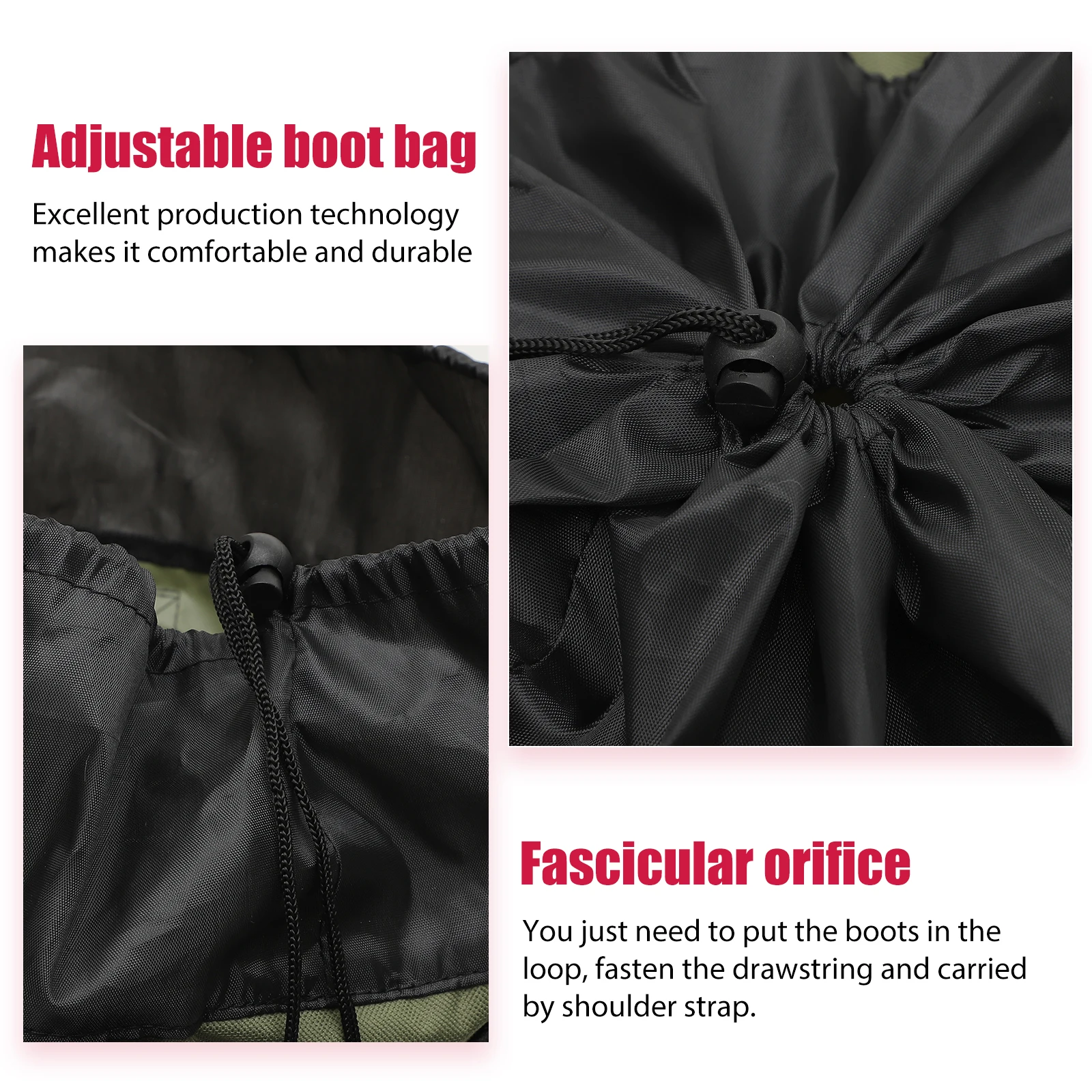 

Heavy Duty Boot Storage Pouch for Fishing Footwear Portable Shoulder Strap Boot Bag Organizer for Wet Shoes Gear Protection