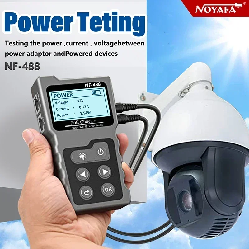 NOYAFA NF-488 PoE Power Test Network Cable Tracker Voltage Checker Over the Ethernet Cat5 Cat6 Online Lan Tester Tools Switch