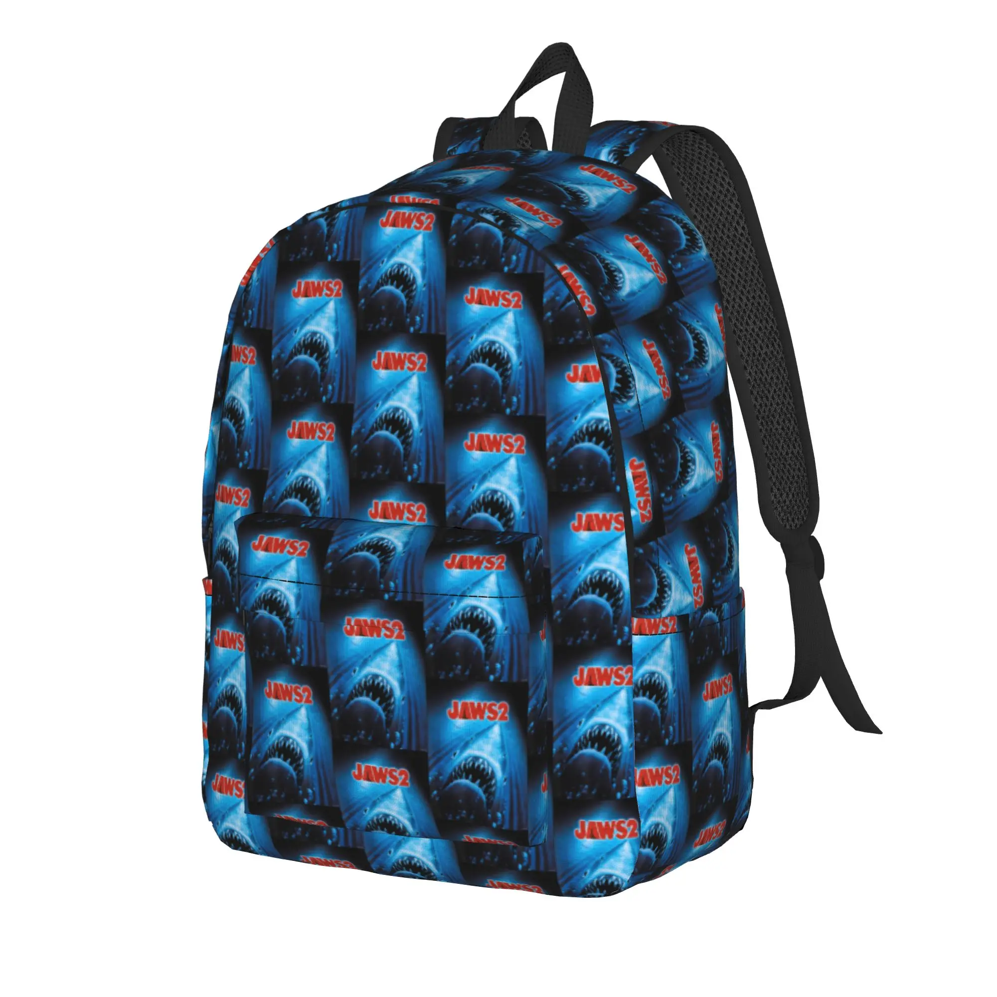 Jaws 2 Anniversary Poster Backpack Student  Large Backpacks Polyester Novelty School Bags Camping Colorful Rucksack