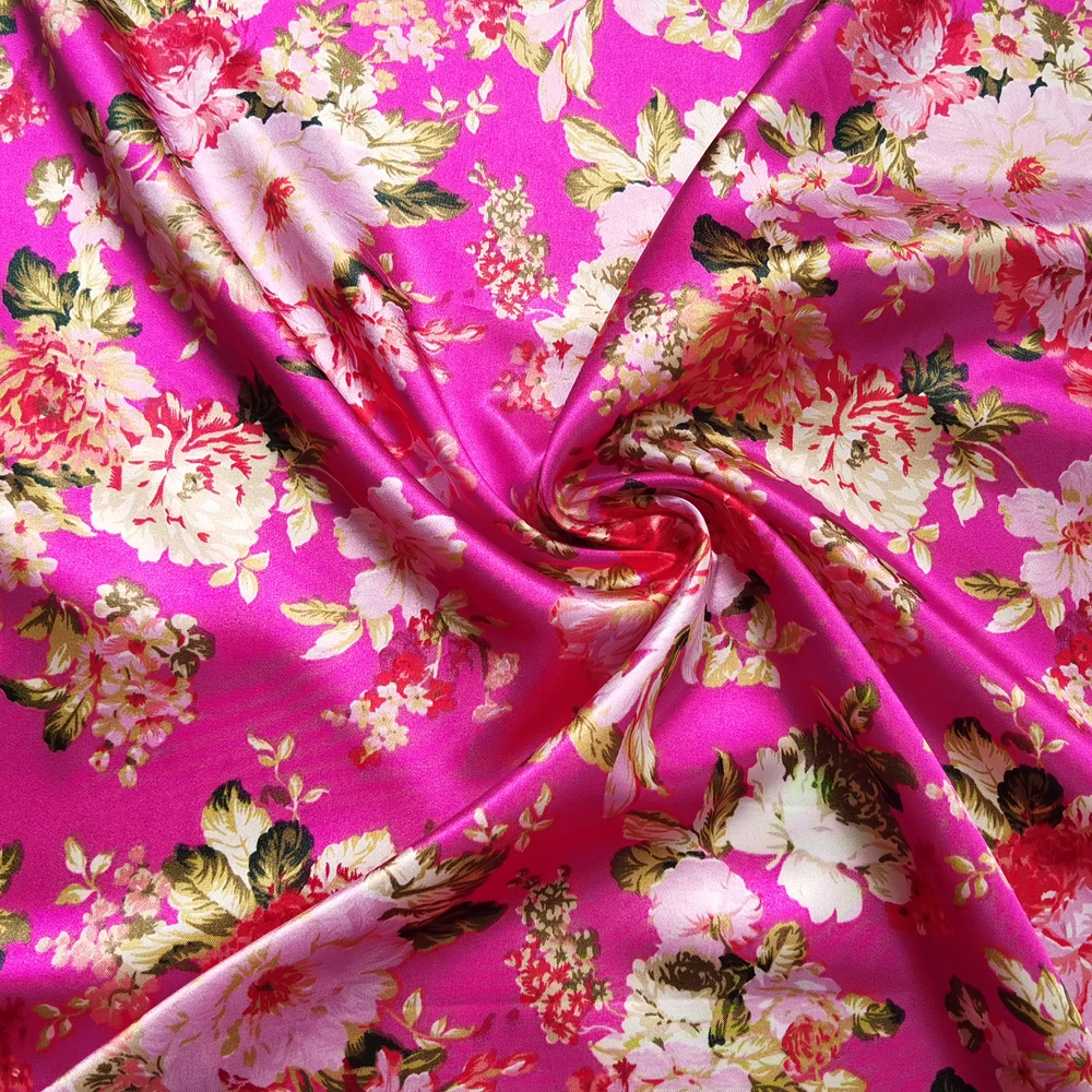 Satinstoff, 58,9 cm breit, Meterware, seidiges Charmeuse-Material, Vintage-Schmetterlingsblume, Satinstoff, Schal, DIY-Kunsthandwerk – Detail 15