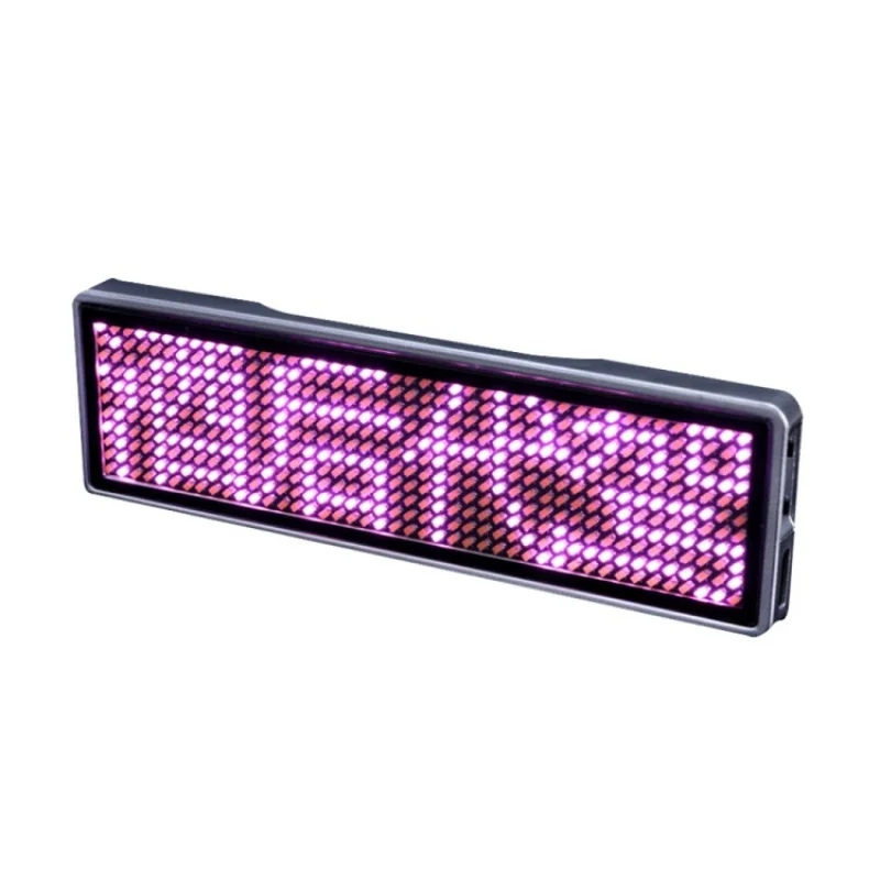 Customized LED Name Badge ID Card Screen Electronic Name Badge Light-up Pink Display
