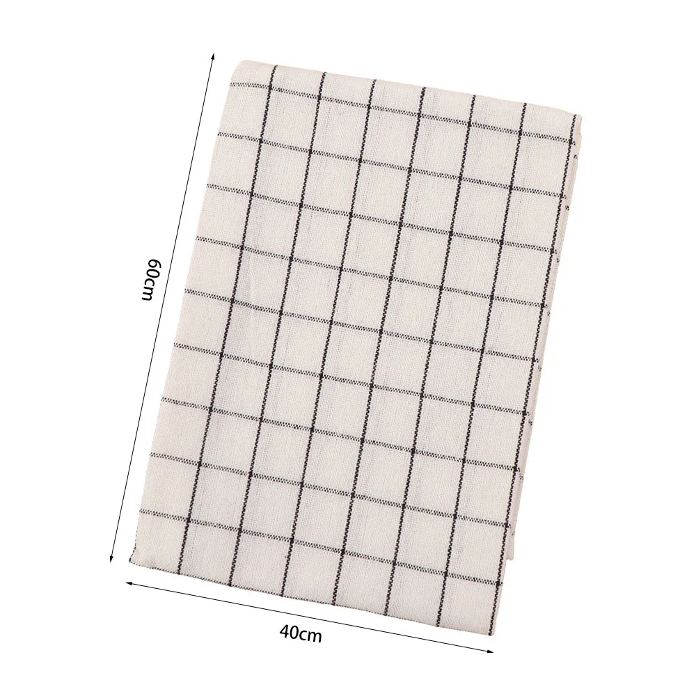 Tea Towel 40x60cm Kitchen Towel Printed Cotton Dish Cleaning Cloth Stripe Plaid Soft Table Napkin Kitchen