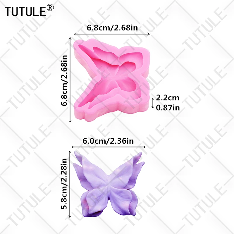 3D Flower butterfly Scented Candle Silicone Mold Drop Glue Decorative Epoxy Resin Mold DIY butterfly Chocolate Silicon Cake Mold