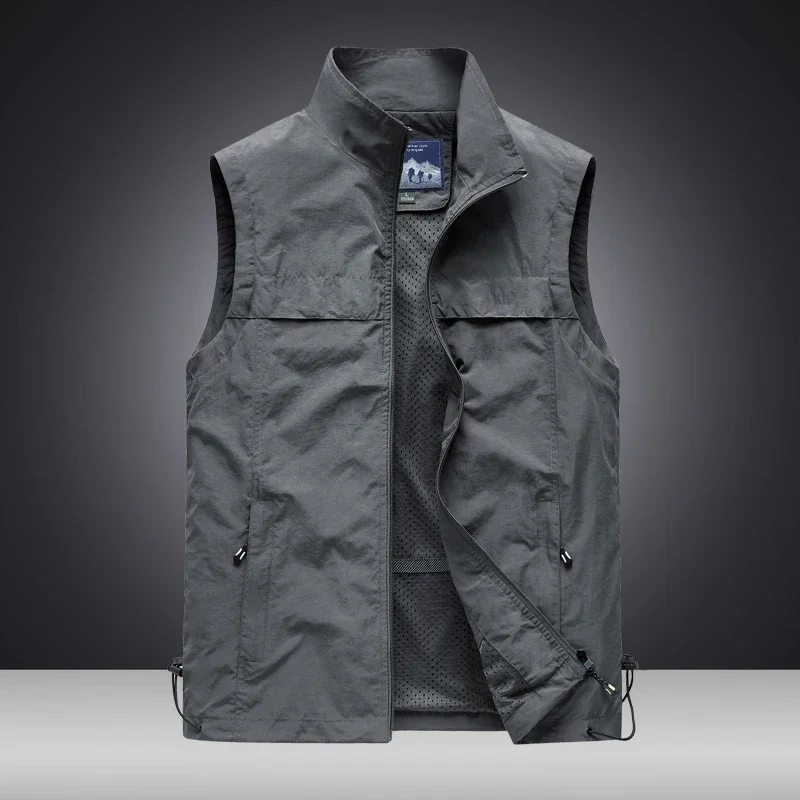 2026 New Waistcoat Men Middle-Aged Outdoor Fishing Summer Vest Casual Thin Tooling Waistcoat Asian Size 5XL Vest
