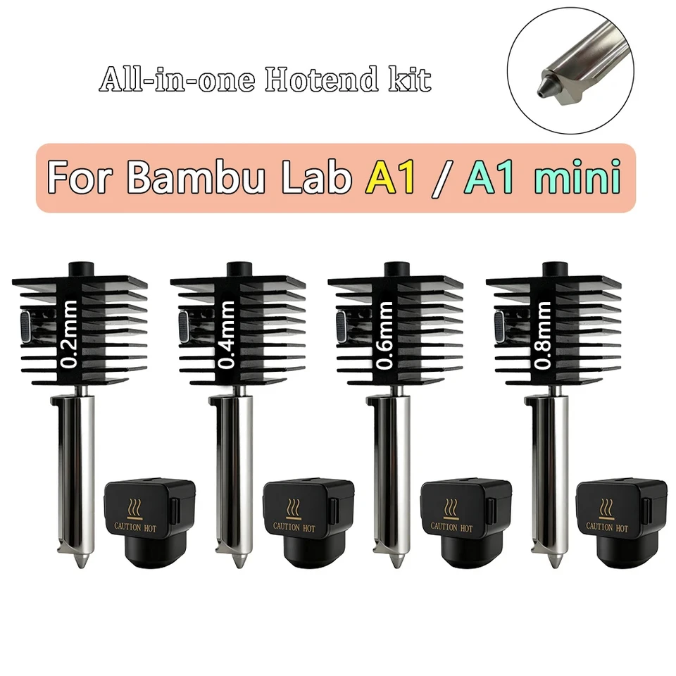 Bambu Lab A1 miniオールインワンホットエンドキット用硬化鋼ノズル0.2