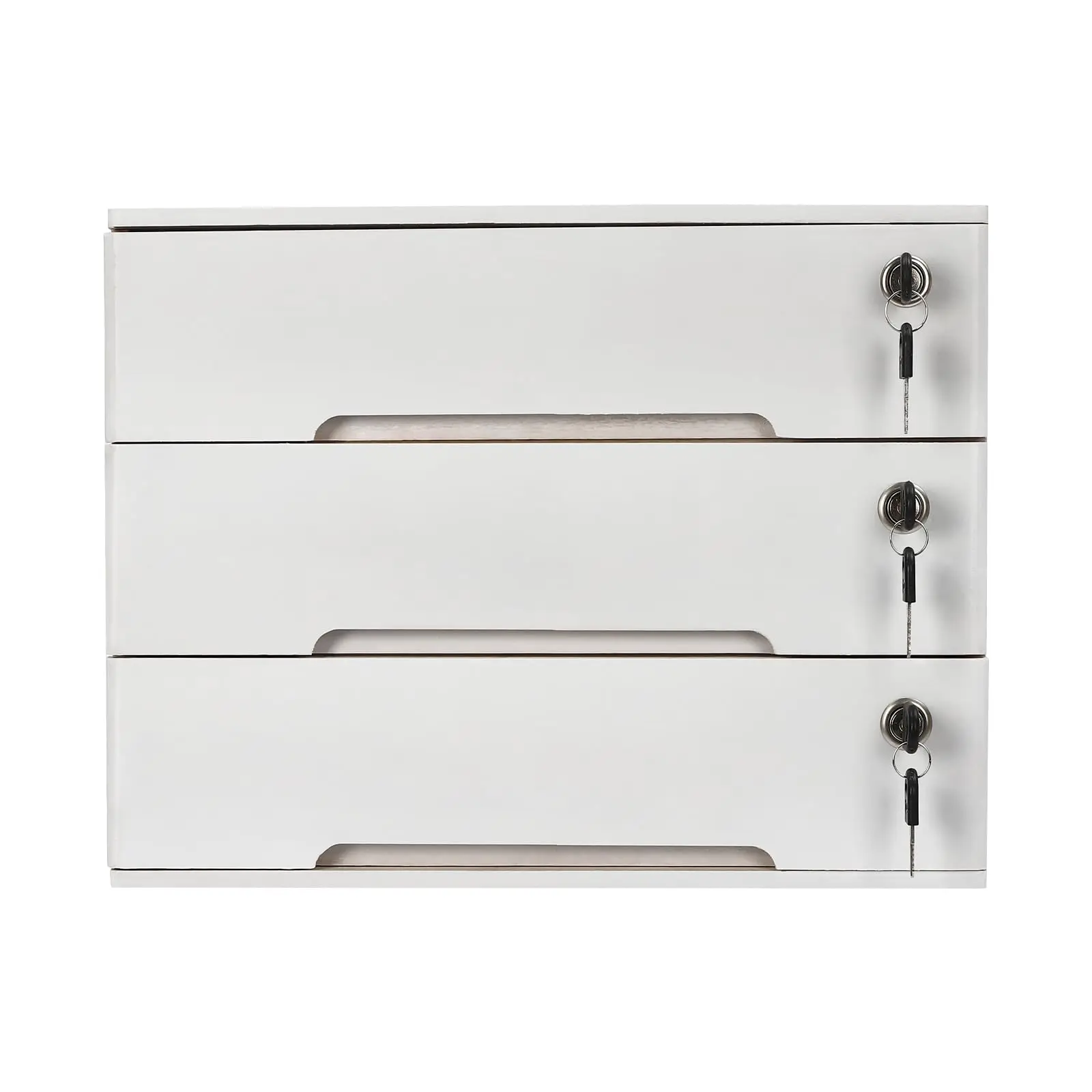 나무 데스크탑 보관함, 잠글 수 있는 서랍 3개, 기념품 상자, 사무용품 A4/영수증 파일 정리함, 평면 파일 캐비닛