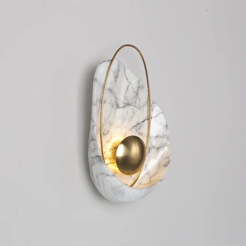Nordic Modern Resin Shell Shape Wall Lamp Creative Bedside LED TV Background Corridor Sconce Home Decor Living Room Bedroom