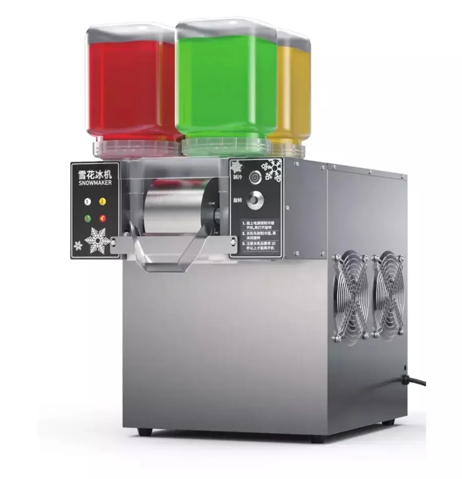 

Commercial Snowflake Ice Cream Machine 4 Barrels Rainbow Color Ice Shaver Maker