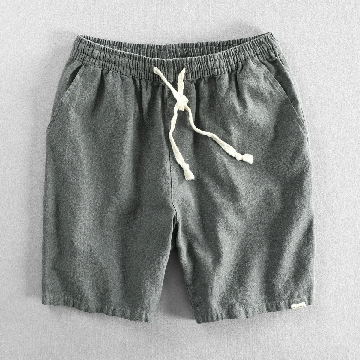 Summer Fashion Good Quality Cotton Linen Shorts Men's Solid Color Simple Basic Beach Holiday Breathable Half Length Pants