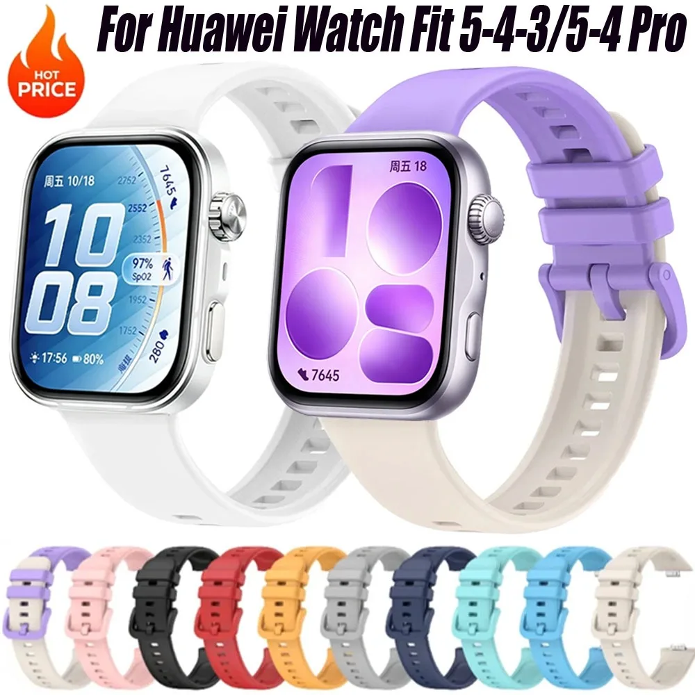Offizielles Silikonarmband für Huawei Watch Fit 5/5 Pro/4 Pro, bequemes, atmungsaktives Ersatzarmband für Huawei Watch Fit 4/3