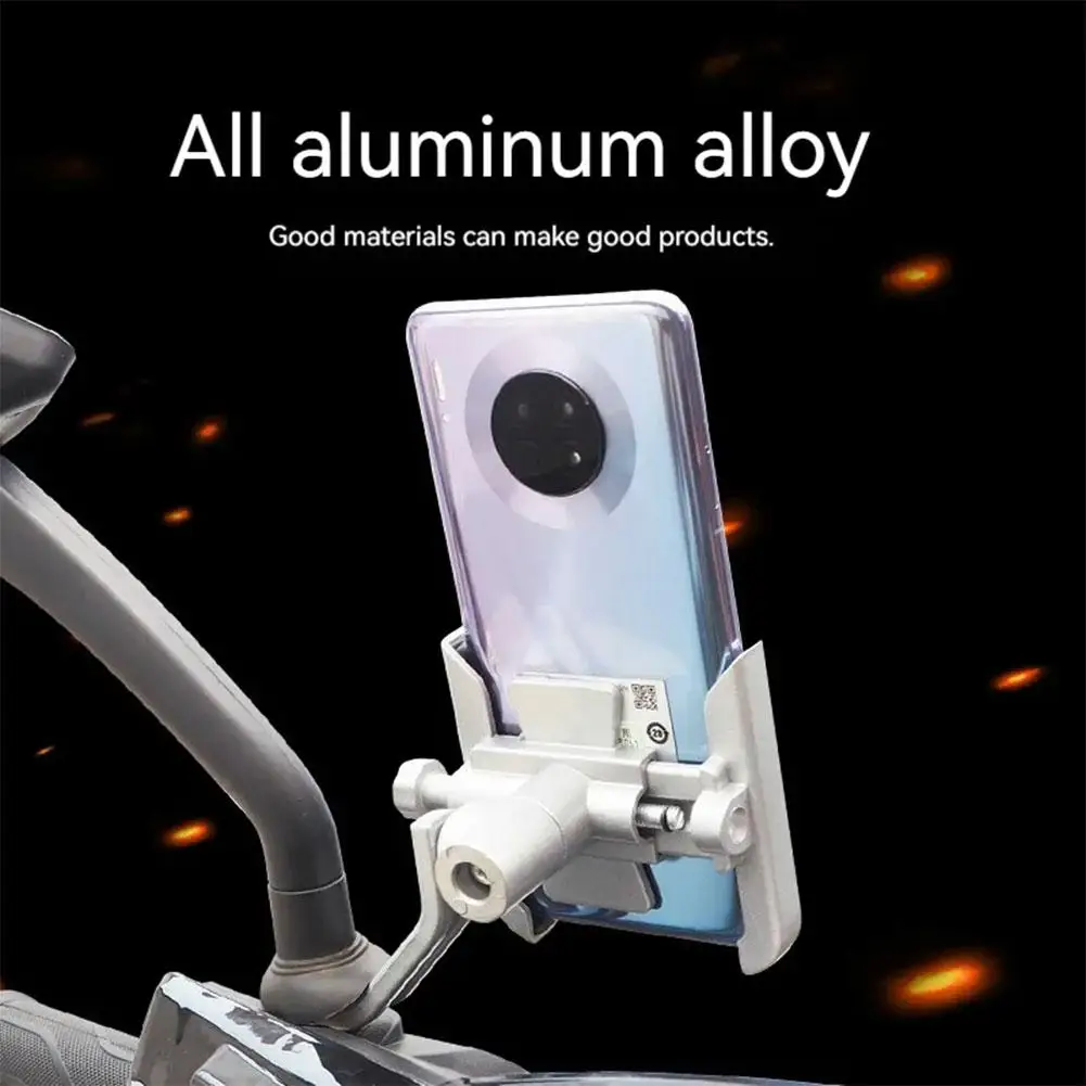 Motorcycle Mobile Phone Holder Gps Navigator Rearview Mirror Bracket Universal Metal Alloy Mount For Mt03 Mt07 Mt09 C7n0