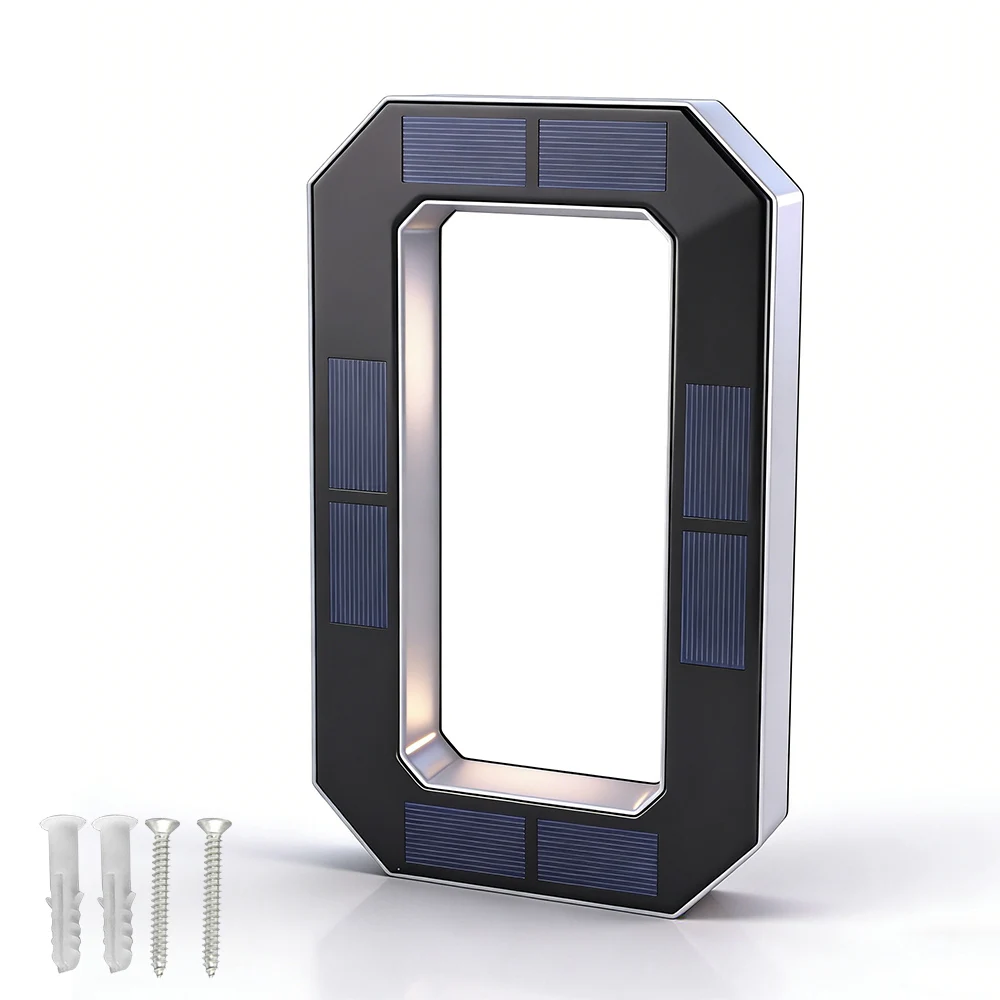 BORUiT Lampe LED solaire pour numéro de maison, étanche, pour numéros d'adresse extérieurs, décorati
