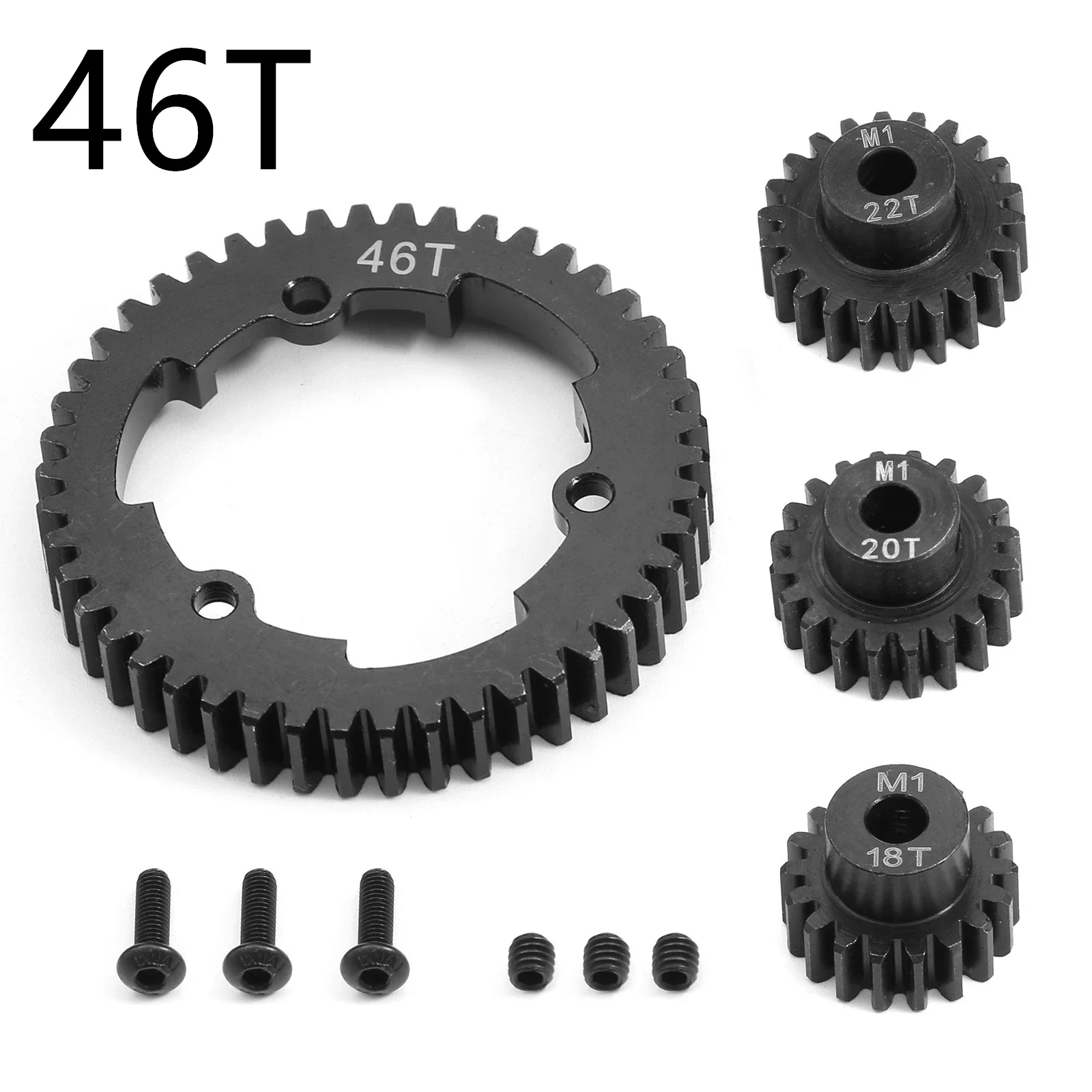 Steel 46T 50T 52T 54T Spur Gear with M1 18 20 22T Pinion Gear 6447 6449 for Traxxas 1/5 X-Maxx 1/10 E-Revo 2.0 VXL MAXX Upgrades