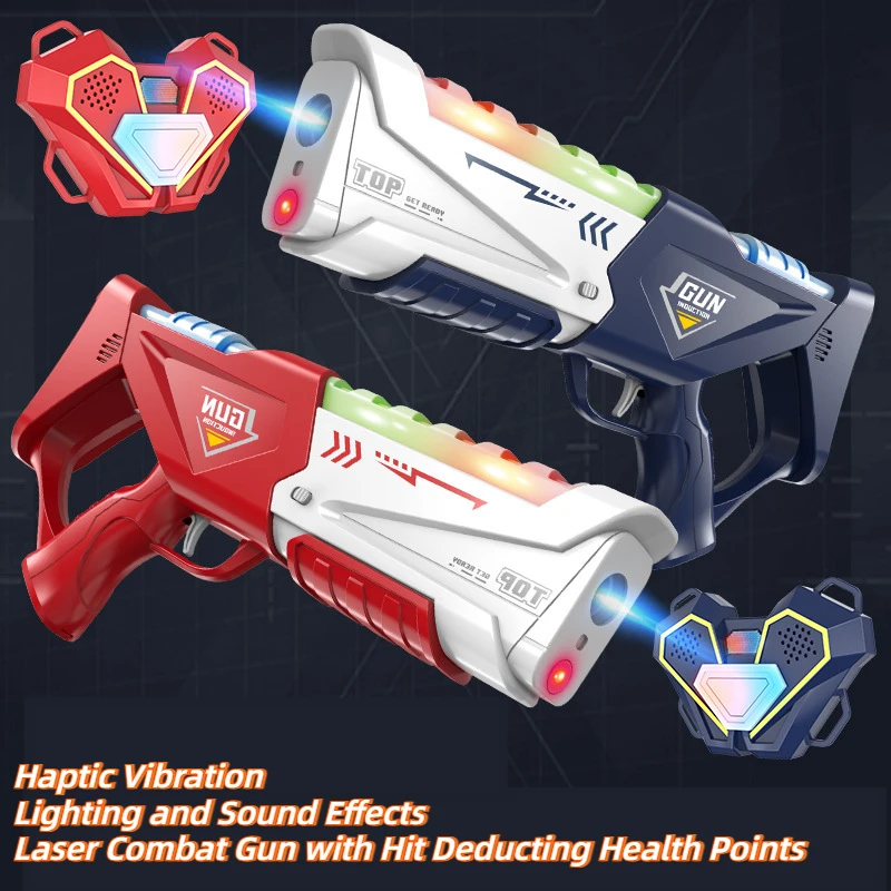 ชุดปืนยิงเลเซอร์สำหรับเด็ก, ชุดปืนต่อสู้ระบบอินฟราเรดพร้อมเซ็นเซอร์ชุดปืนยิงในร่มกลางแจ้งกีฬาของขวัญสำหรับเด็กผู้ชาย