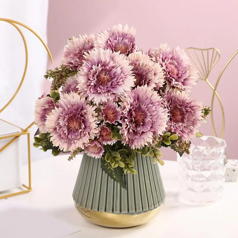 

Realistic Artificial Chrysanthemum Bouquet Exquisite No Watering Fake Flowers Home Wedding Decoration Artificial Plastic Flower