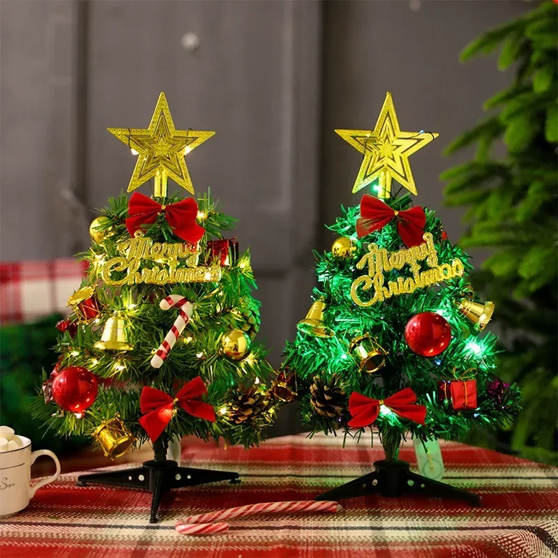 

30cm Christmas Tree Package with Lights Christmas Decoration Desktop Mini Christmas Tree Shopping Mall Layout Supplies