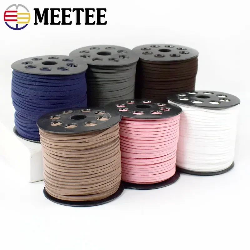 Meetee 2.8mm Width 90m/roll Leather Rope Cords Woven Cord Wire Necklace Bracelet DIY Handmade Decor Accessories CD202