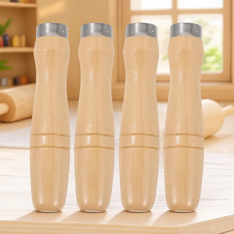 4pcs Wooden File Handles Replacement for Flat, Half-Round, Round, Triangle & Square Files – Ergonomic & Sturdy