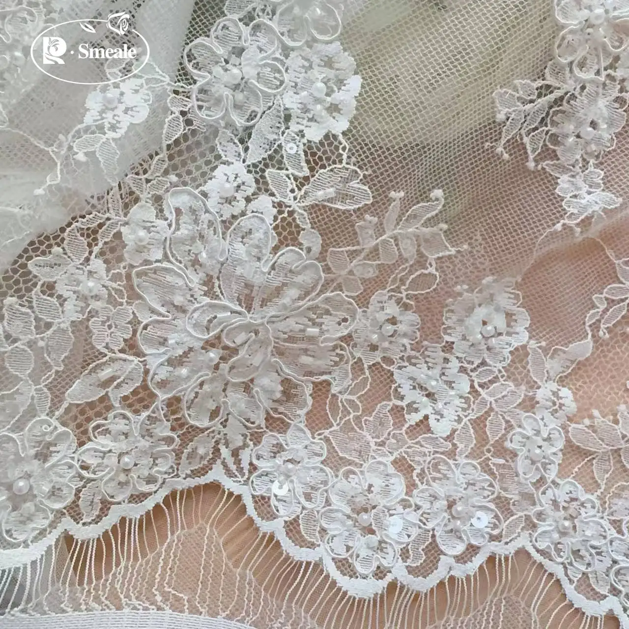 3 Meter/Stück. Seil-Stickerei, Perlen, Pailletten, Spitzenkopfschleier, Hochzeitskleid, Dekorationszubehör, handgemachte DIY-Nähzubehörteile. – Detail 4
