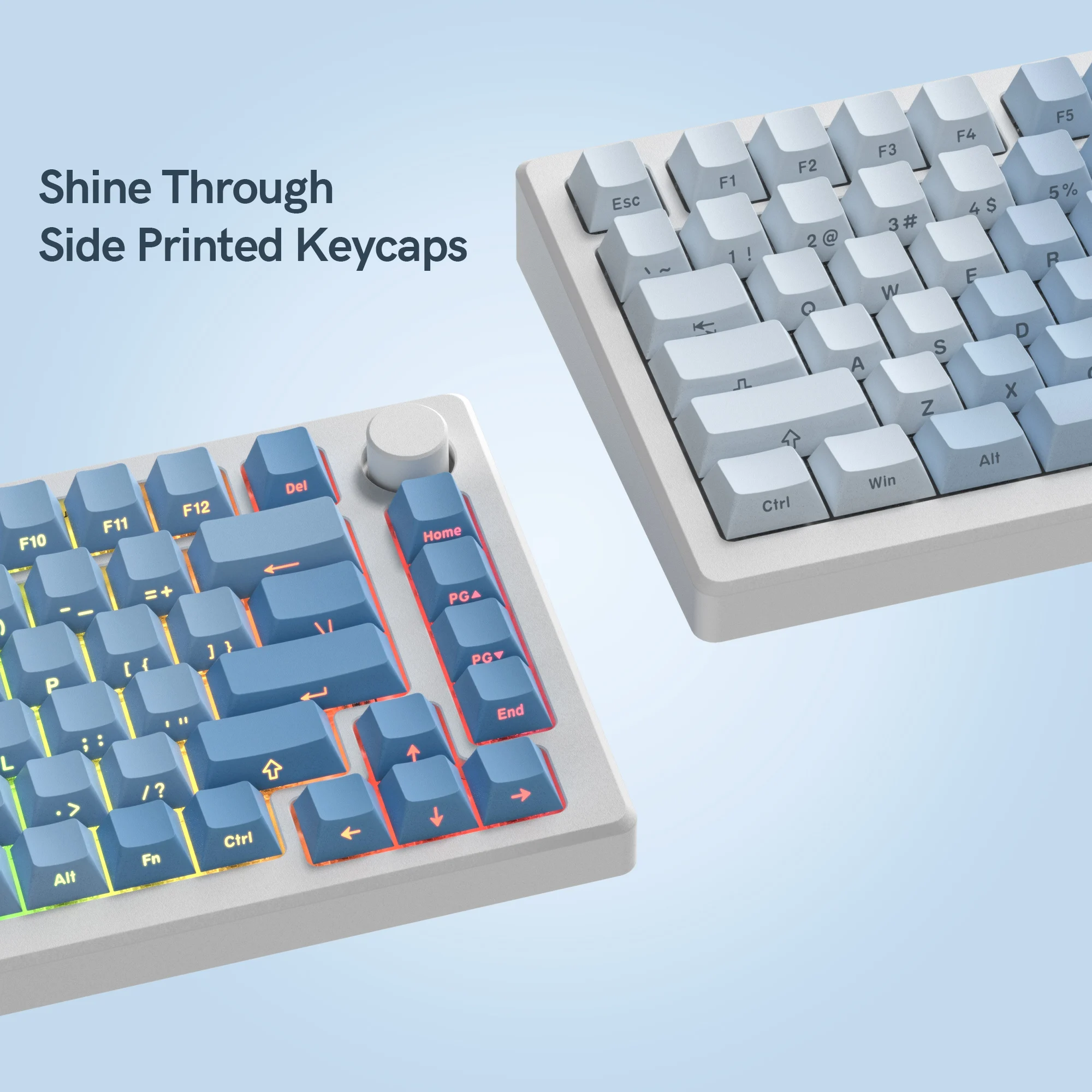 Imagem -06 - Sky Blue Side Impresso Backlit Keycaps Double Shot Pbt Perfil Cereja para Cherry Gateron Teclado Gamer Switch mx Chave 121