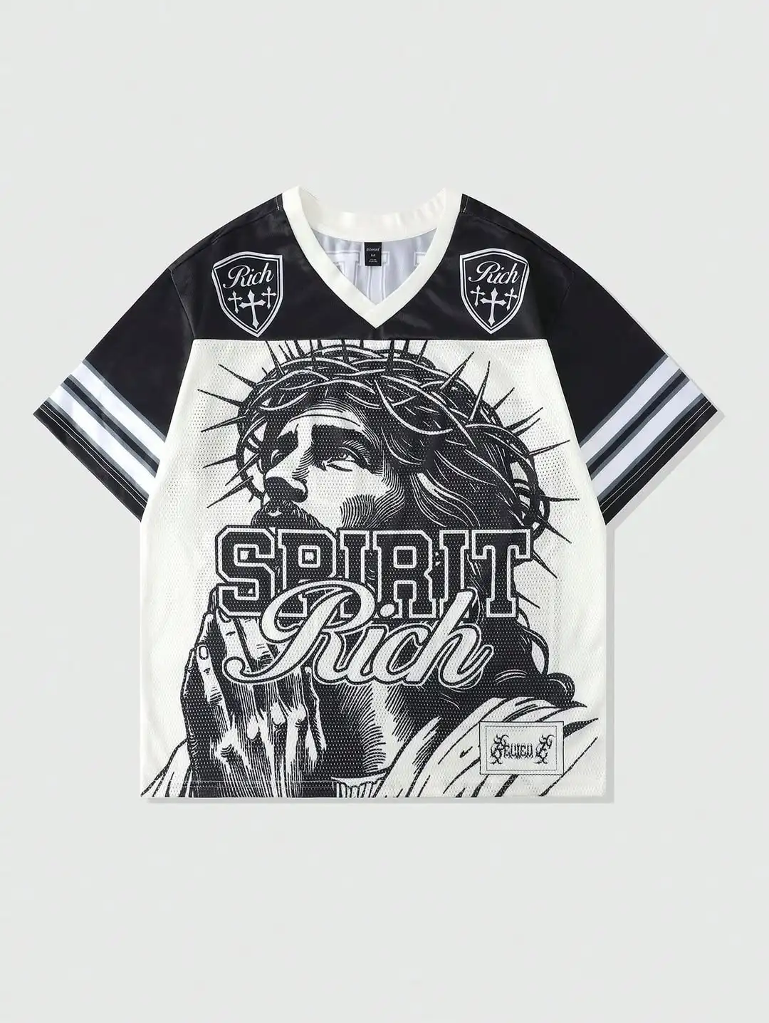 

America Retro Street Hip Hop Short Sleeve Shirt Haunted Mound Polo Shirt Casual Embroidery Cotton Tops Unisex Baseball Clothing