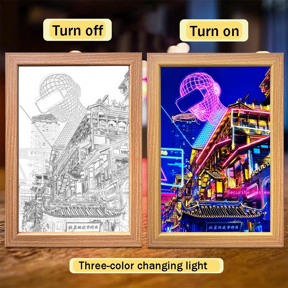 Tokyo Japan Beautiful City LED Light Painting Photo Frame Led